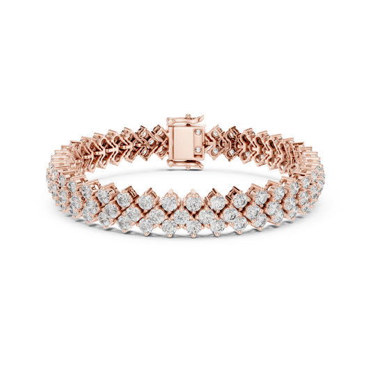 6.00Ct Round Cut Top Grade Diamond Elegant Three Row Prong Set Classic Wedding Tennis Bracelet For Women's - HIGHCARAT DIAMONDS