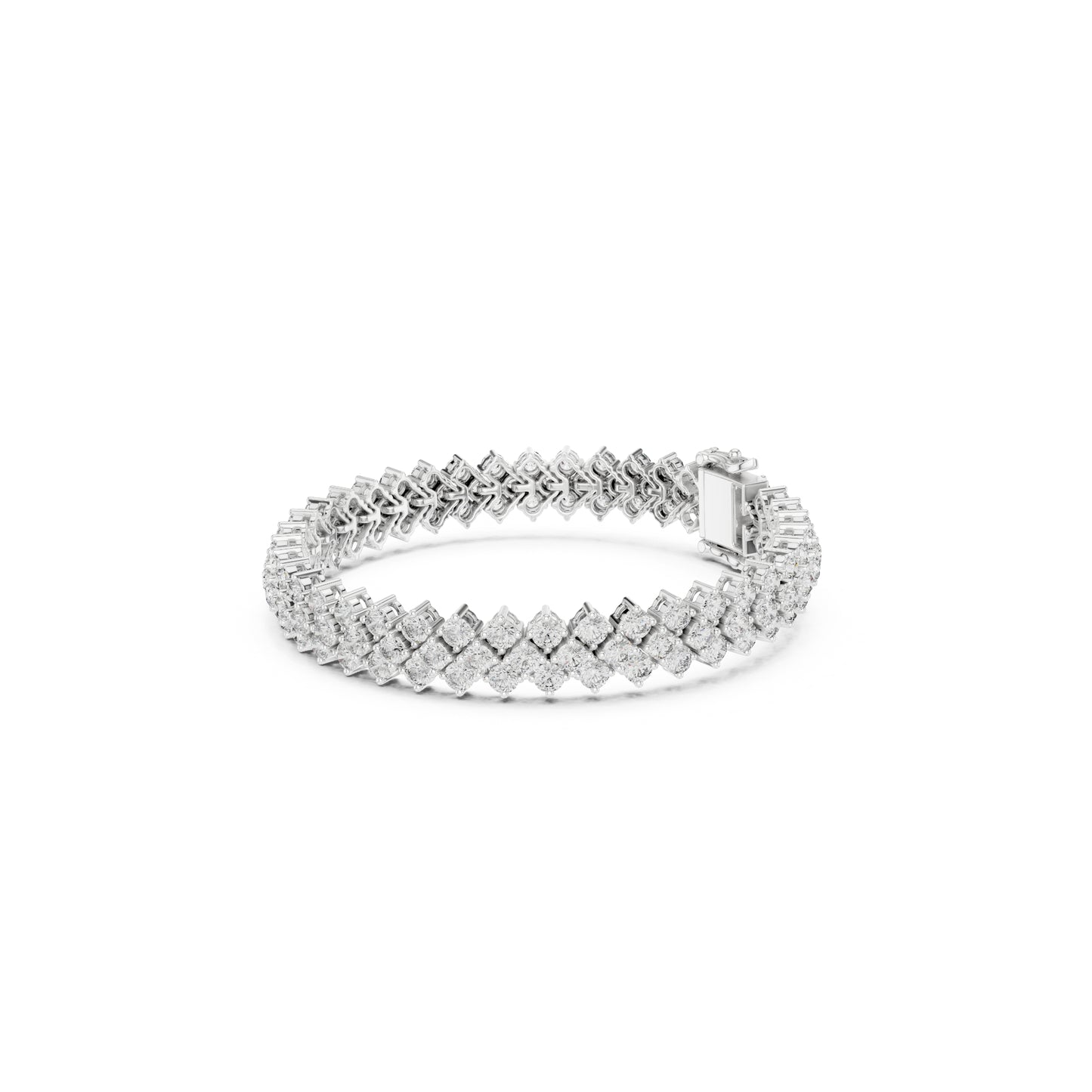 6.00Ct Round Cut Top Grade Diamond Elegant Three Row Prong Set Classic Wedding Tennis Bracelet For Women's - HIGHCARAT DIAMONDS