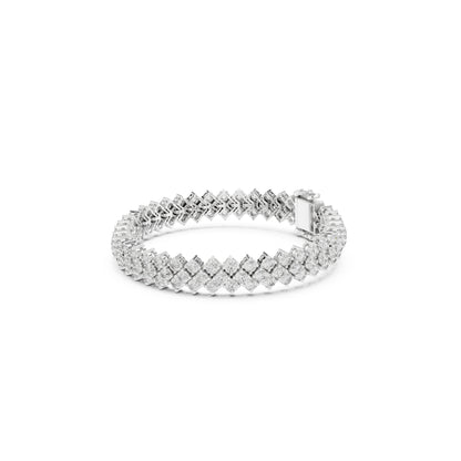 6.00Ct Round Cut Top Grade Diamond Elegant Three Row Prong Set Classic Wedding Tennis Bracelet For Women's - HIGHCARAT DIAMONDS
