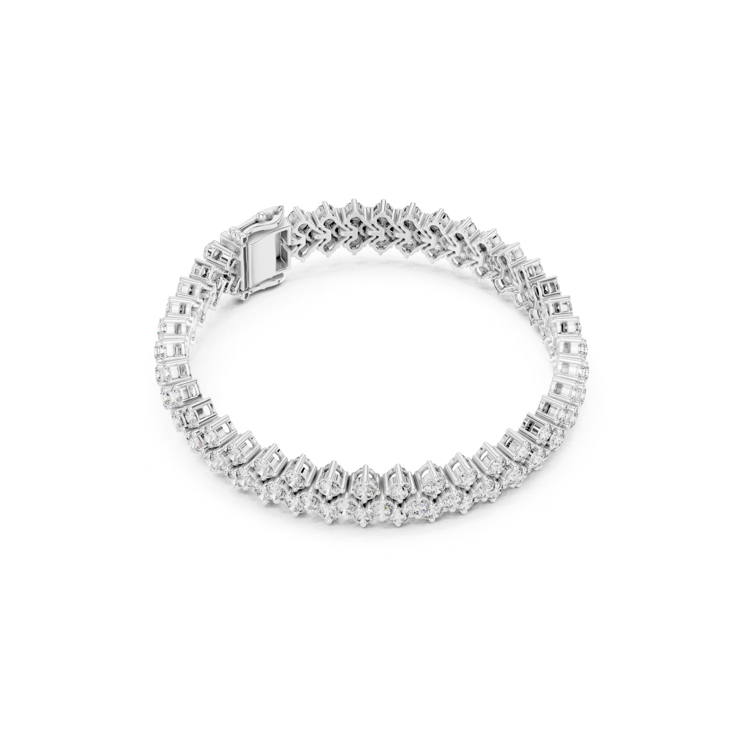 6.00Ct Round Cut Top Grade Diamond Elegant Three Row Prong Set Classic Wedding Tennis Bracelet For Women's - HIGHCARAT DIAMONDS