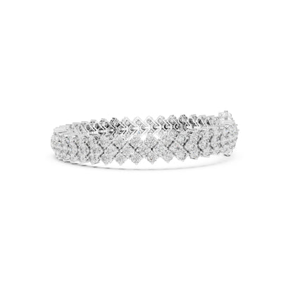 6.00Ct Round Cut Top Grade Diamond Elegant Three Row Prong Set Classic Wedding Tennis Bracelet For Women's - HIGHCARAT DIAMONDS