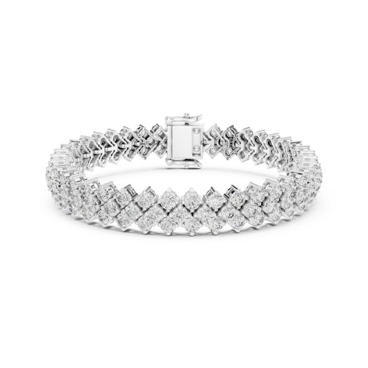 6.00Ct Round Cut Top Grade Diamond Elegant Three Row Prong Set Classic Wedding Tennis Bracelet For Women's - HIGHCARAT DIAMONDS