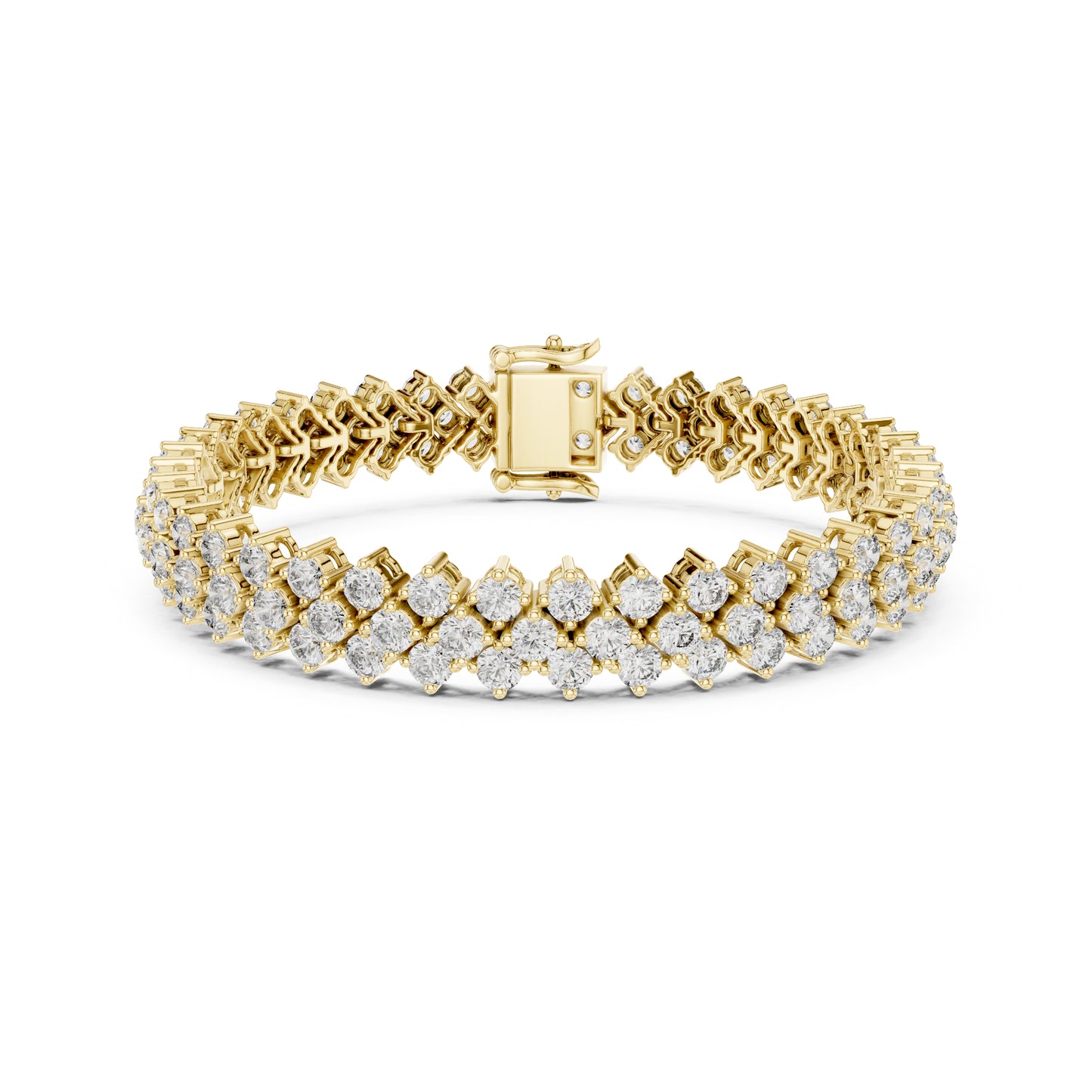 6.00Ct Round Cut Top Grade Diamond Elegant Three Row Prong Set Classic Wedding Tennis Bracelet For Women's - HIGHCARAT DIAMONDS