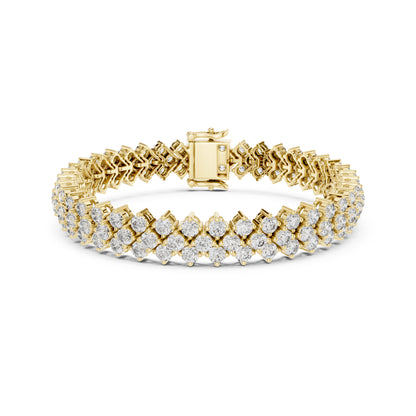6.00Ct Round Cut Top Grade Diamond Elegant Three Row Prong Set Classic Wedding Tennis Bracelet For Women's - HIGHCARAT DIAMONDS