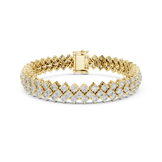 6.00Ct Round Cut Top Grade Diamond Elegant Three Row Prong Set Classic Wedding Tennis Bracelet For Women's - HIGHCARAT DIAMONDS