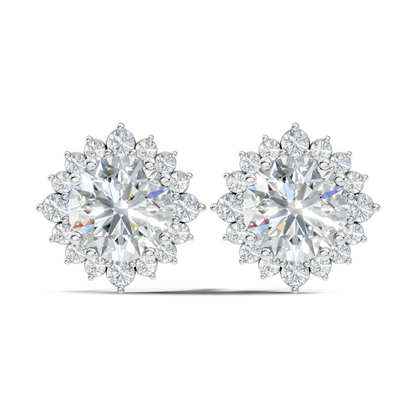 2.02 Round Shape Lab Grown Sparkling Diamond Stud Earrings For Women In 14K Solid Gold - HIGHCARAT DIAMONDS