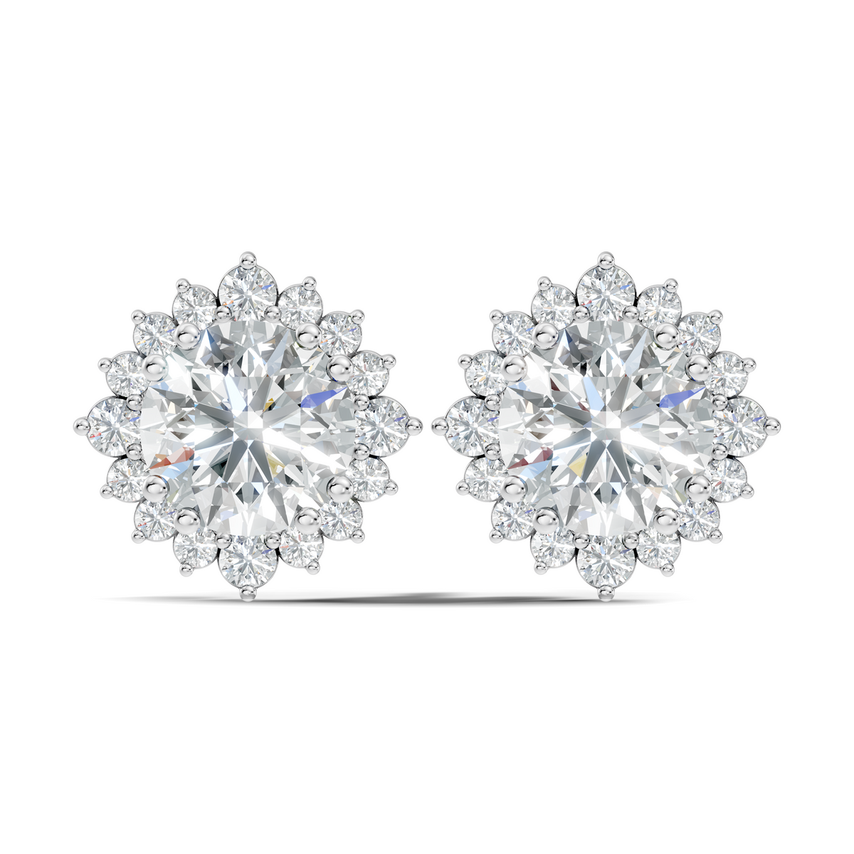 2.02 Round Shape Lab Grown Sparkling Diamond Stud Earrings For Women In 14K Solid Gold - HIGHCARAT DIAMONDS
