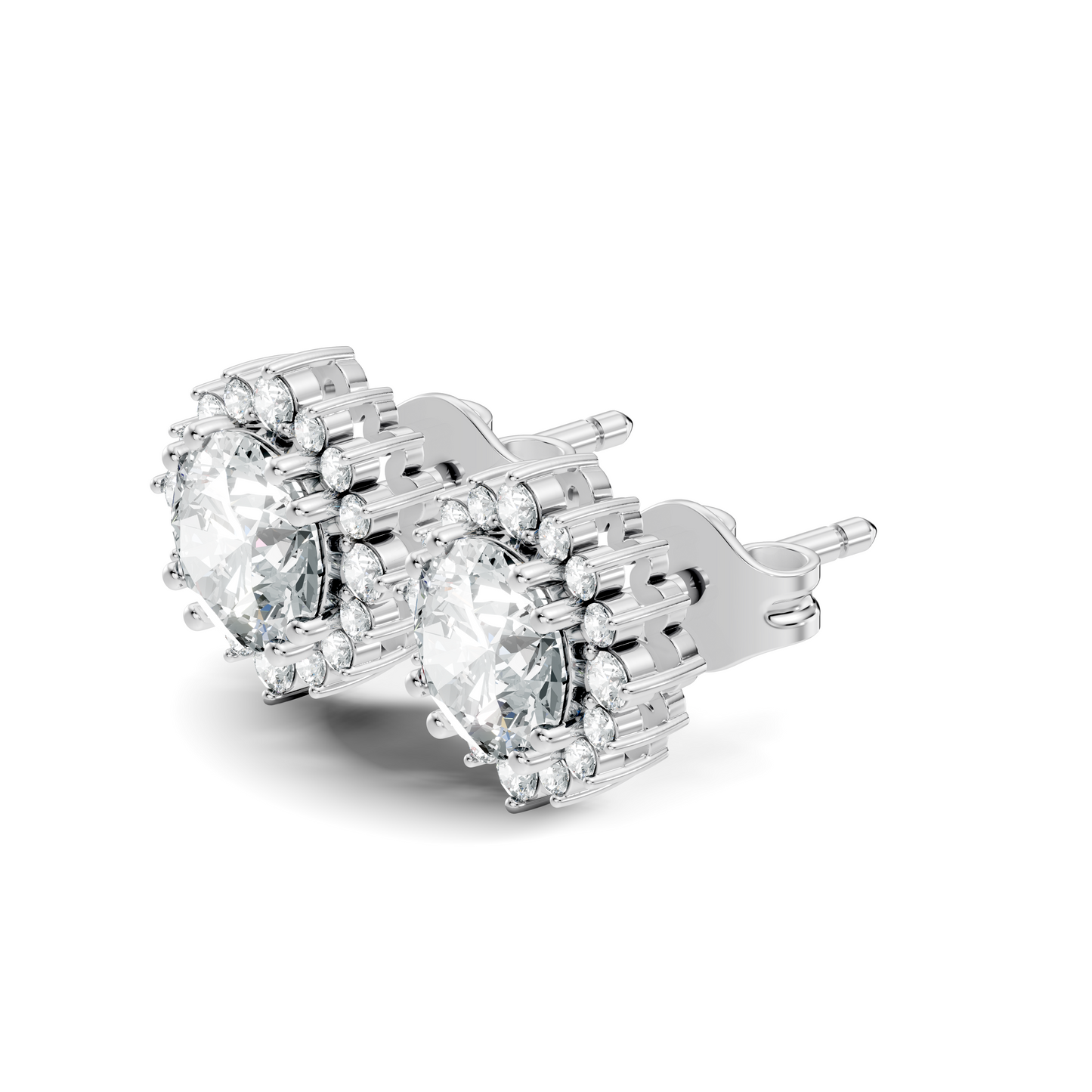 2.02 Round Shape Lab Grown Sparkling Diamond Stud Earrings For Women In 14K Solid Gold - HIGHCARAT DIAMONDS