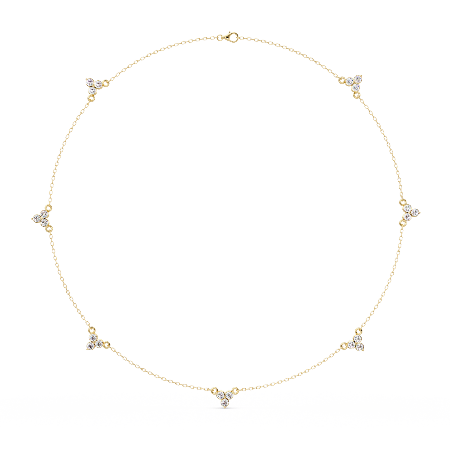 Round Cut Rose Gold Lab Gown Station Diamond Necklace - HIGHCARAT DIAMONDS