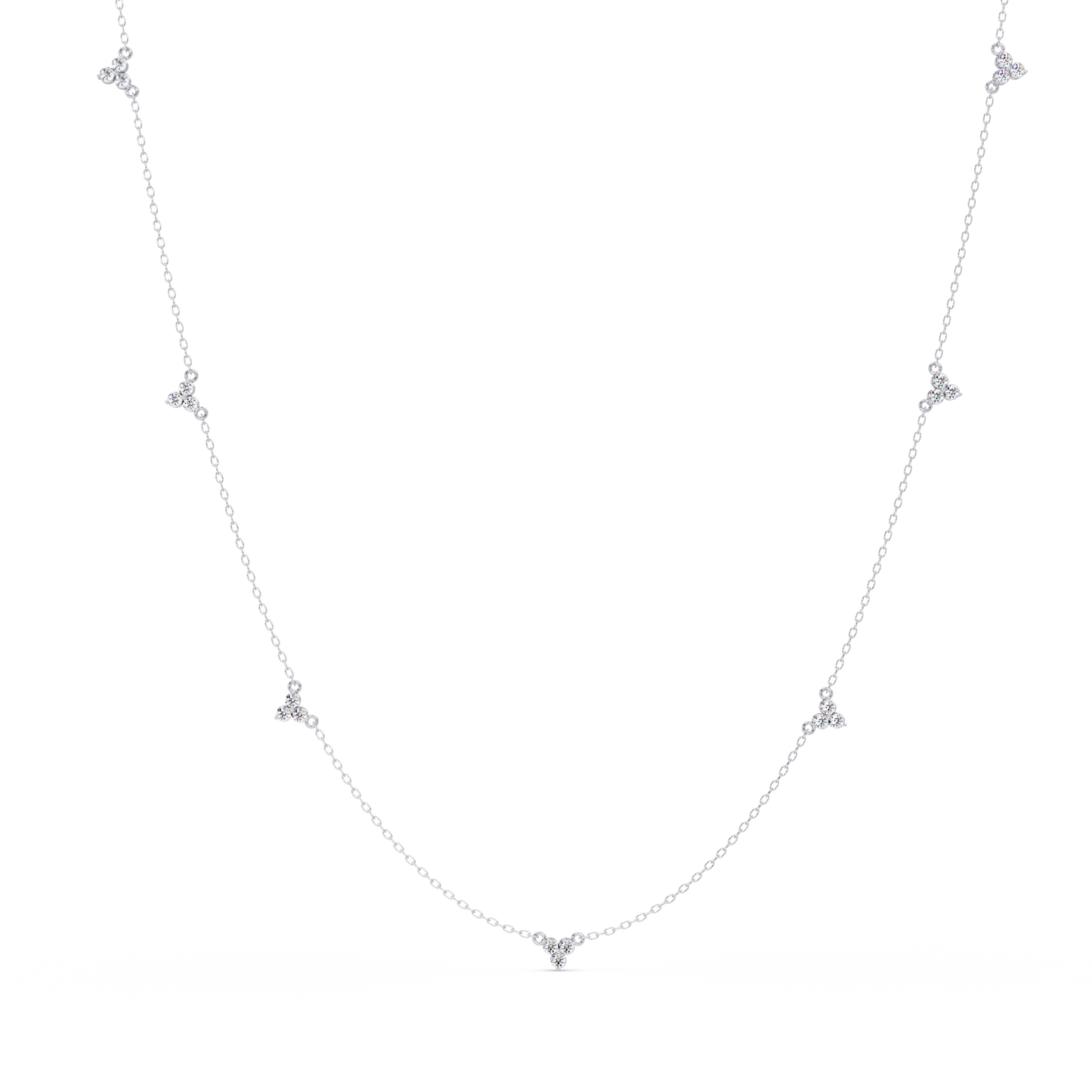 Round Cut Rose Gold Lab Gown Station Diamond Necklace - HIGHCARAT DIAMONDS