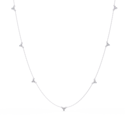 Round Cut Rose Gold Lab Gown Station Diamond Necklace - HIGHCARAT DIAMONDS