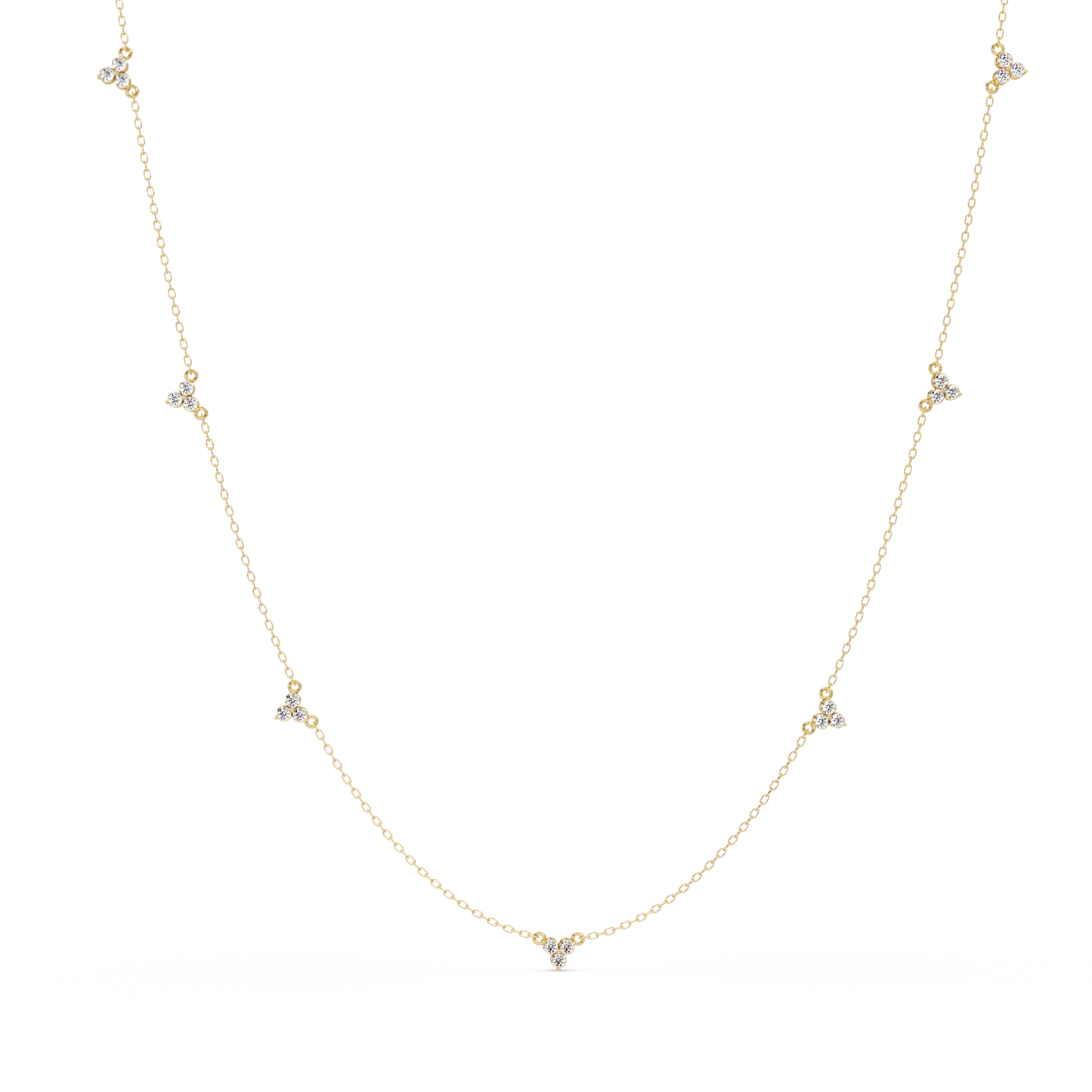 Round Cut Rose Gold Lab Gown Station Diamond Necklace - HIGHCARAT DIAMONDS