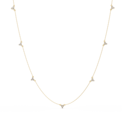 Round Cut Rose Gold Lab Gown Station Diamond Necklace - HIGHCARAT DIAMONDS