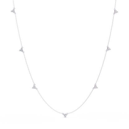 Round Cut Rose Gold Lab Gown Station Diamond Necklace - HIGHCARAT DIAMONDS