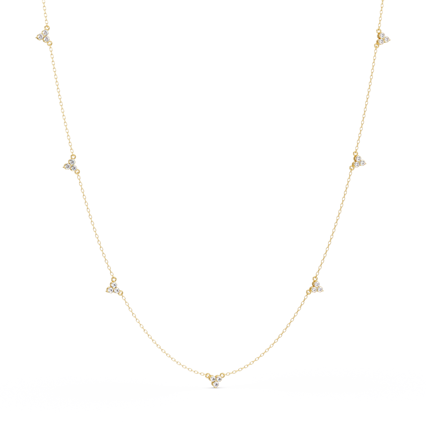 Round Cut Rose Gold Lab Gown Station Diamond Necklace - HIGHCARAT DIAMONDS