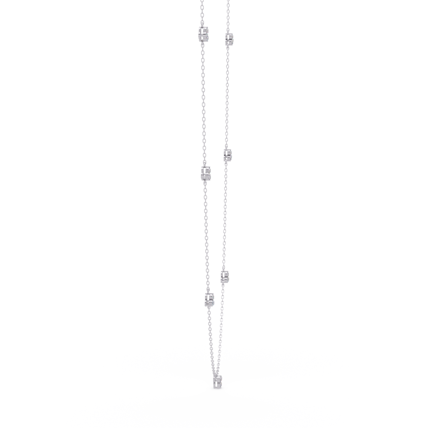 Round Cut Rose Gold Lab Gown Station Diamond Necklace - HIGHCARAT DIAMONDS