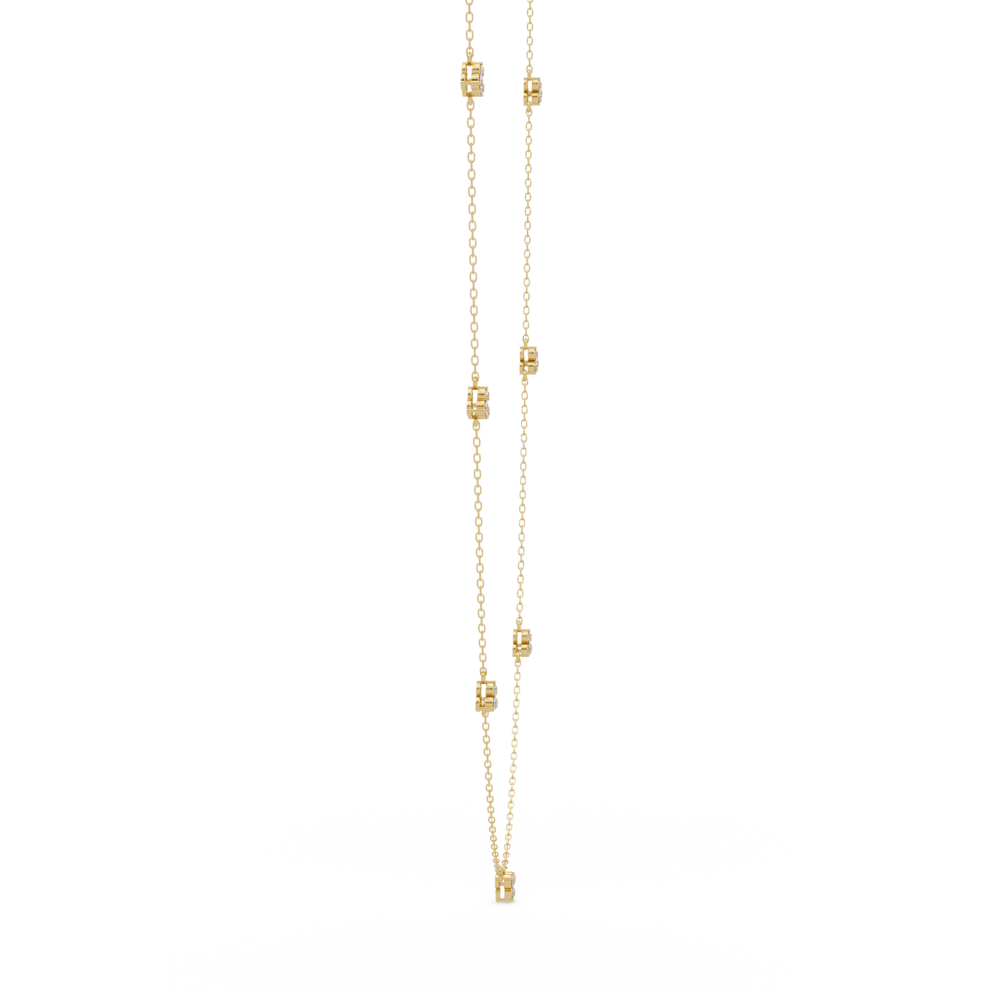 Round Cut Rose Gold Lab Gown Station Diamond Necklace - HIGHCARAT DIAMONDS