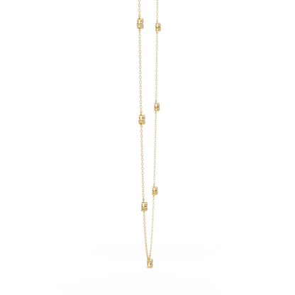 Round Cut Rose Gold Lab Gown Station Diamond Necklace - HIGHCARAT DIAMONDS
