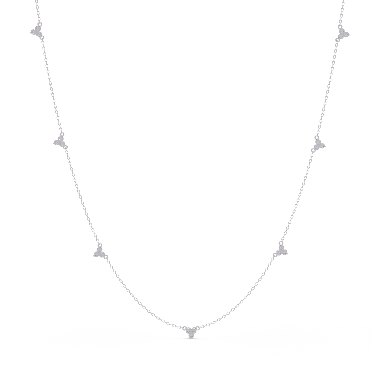 Round Cut Rose Gold Lab Gown Station Diamond Necklace - HIGHCARAT DIAMONDS