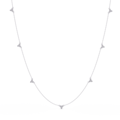 Round Cut Rose Gold Lab Gown Station Diamond Necklace - HIGHCARAT DIAMONDS