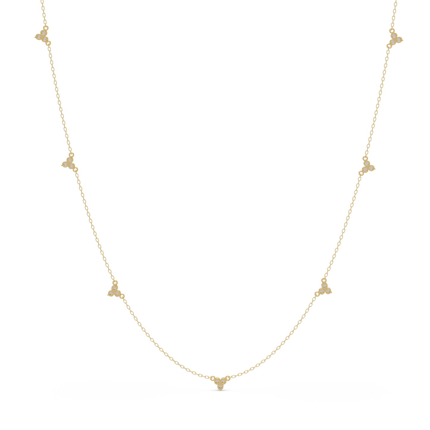 Round Cut Rose Gold Lab Gown Station Diamond Necklace - HIGHCARAT DIAMONDS