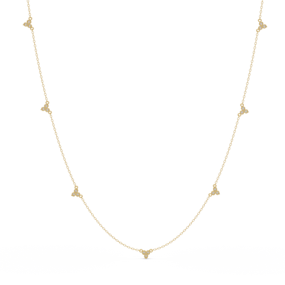 Round Cut Rose Gold Lab Gown Station Diamond Necklace - HIGHCARAT DIAMONDS