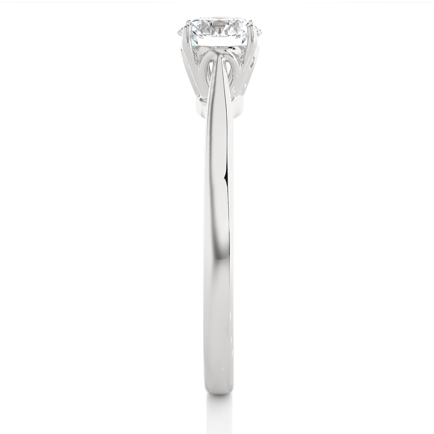 Round Cut Shaped Lab Grown Diamond  Colorless Minimalist Solitaire Diamond Ring Perfect Gift For Her