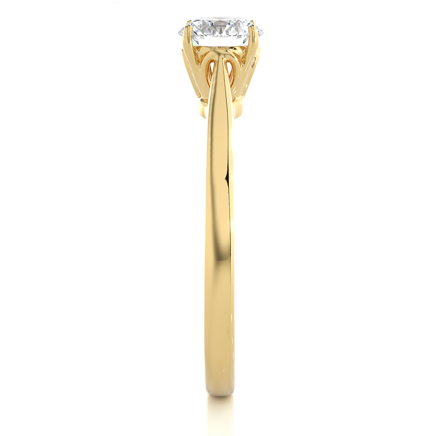 Round Cut Shaped Lab Grown Diamond  Colorless Minimalist Solitaire Diamond Ring Perfect Gift For Her