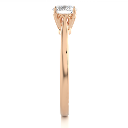 Round Cut Shaped Lab Grown Diamond  Colorless Minimalist Solitaire Diamond Ring Perfect Gift For Her