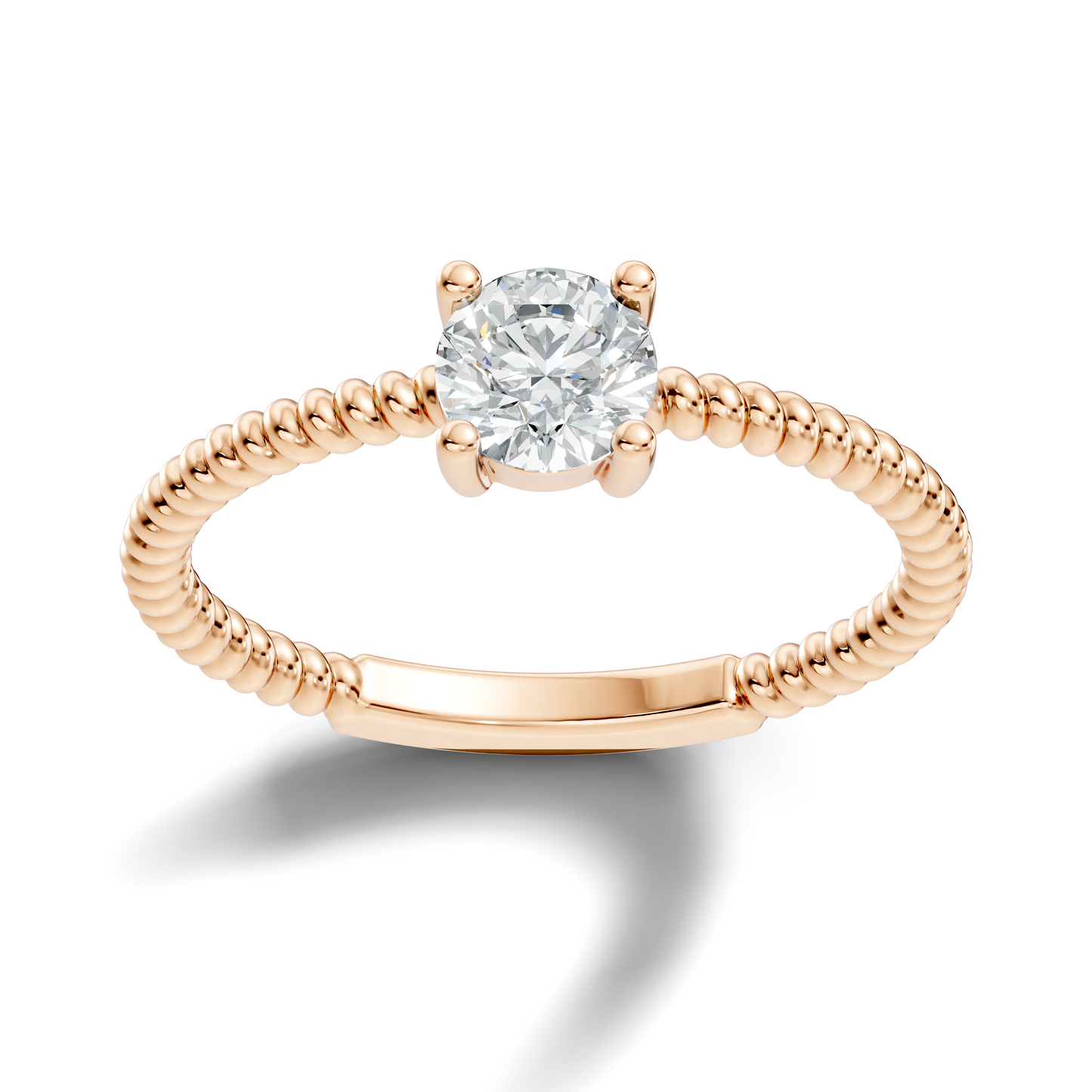 Solitaire Round Cut Lab Grown Diamond Vintage Delicate Prong Set Dainty Engagement Ring - HIGHCARAT DIAMONDS