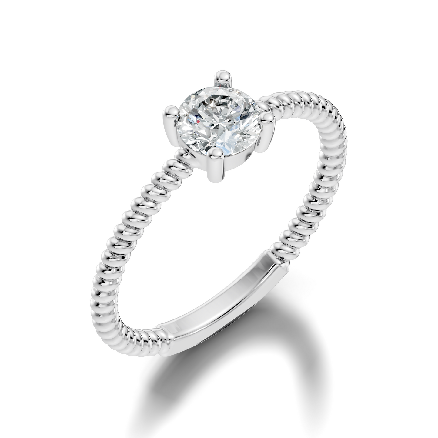 Solitaire Round Cut Lab Grown Diamond Vintage Delicate Prong Set Dainty Engagement Ring - HIGHCARAT DIAMONDS