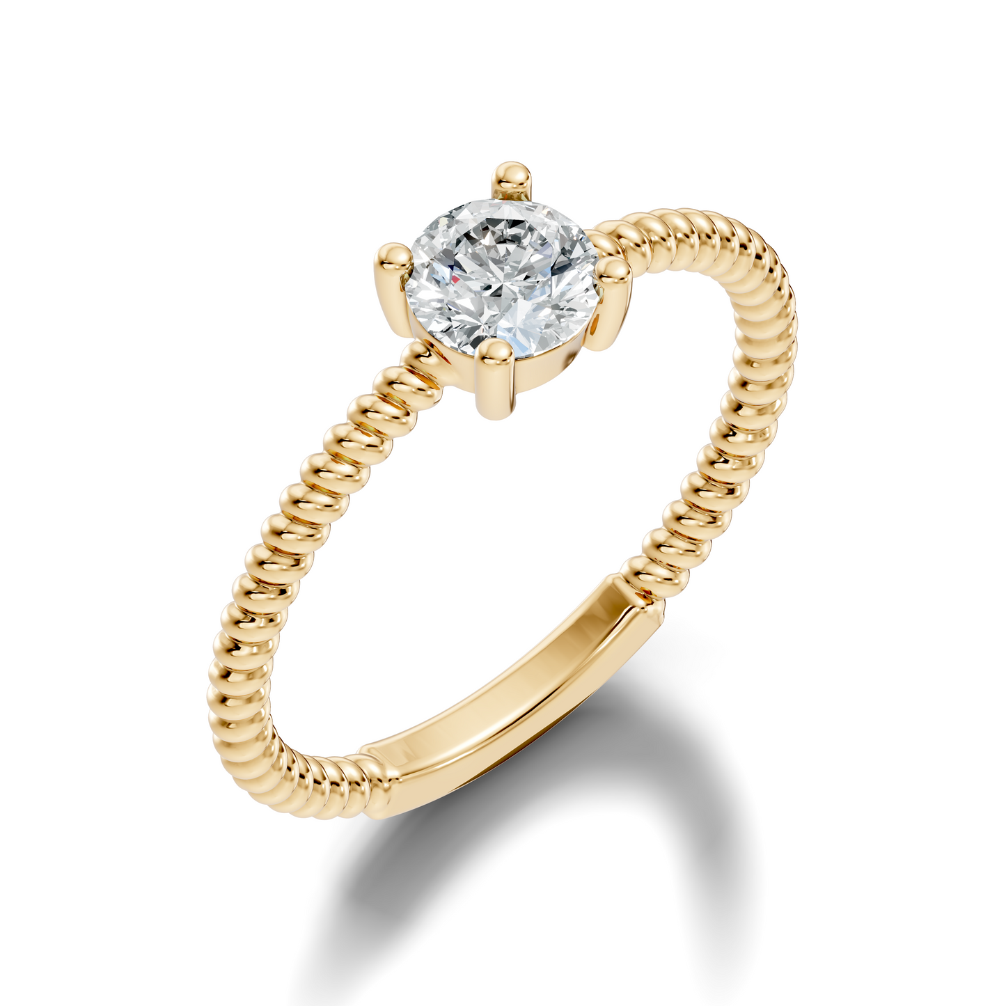 Solitaire Round Cut Lab Grown Diamond Vintage Delicate Prong Set Dainty Engagement Ring - HIGHCARAT DIAMONDS