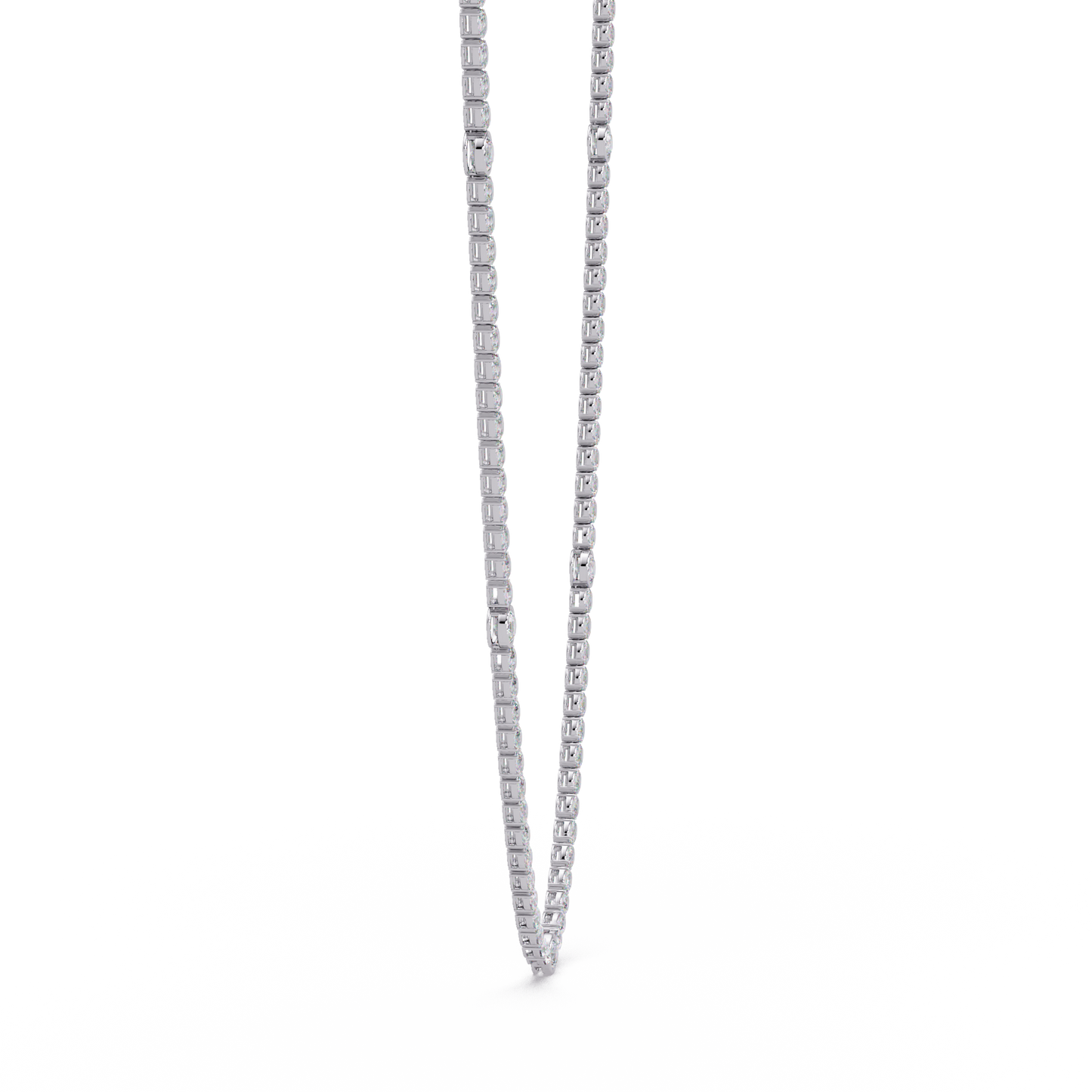 Round Cut Station Lab Grown Tennis Diamond Necklace in Gold - HIGHCARAT DIAMONDS