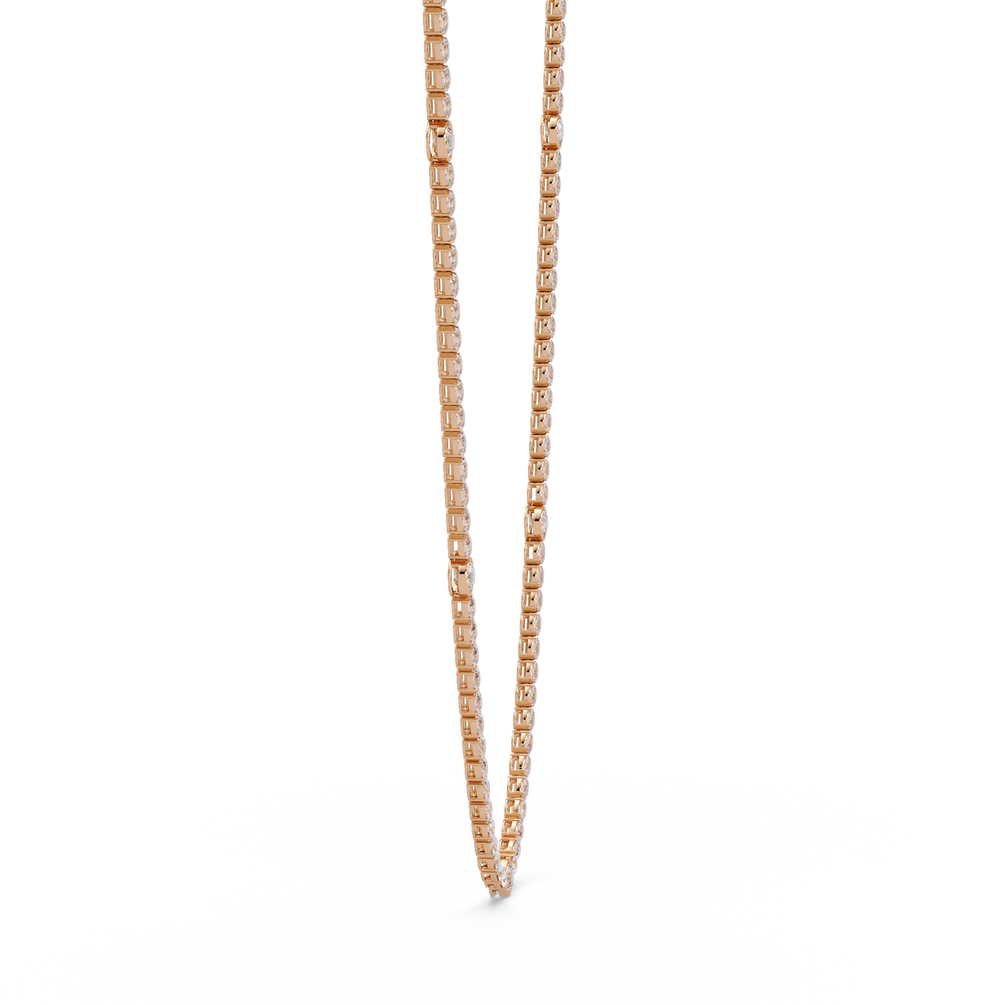 Round Cut Station Lab Grown Tennis Diamond Necklace in Gold - HIGHCARAT DIAMONDS