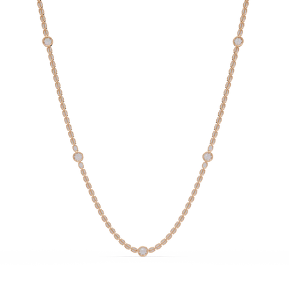 Round Cut Station Lab Grown Tennis Diamond Necklace in Gold - HIGHCARAT DIAMONDS