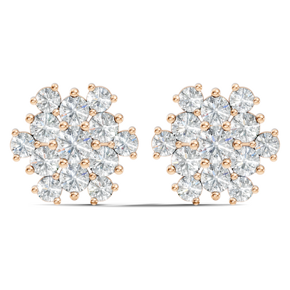2.28Ct Round Cut Lab Grown Diamond Elegant Vintage Stunning White Colorless Stud Earring For Women's - HIGHCARAT DIAMONDS