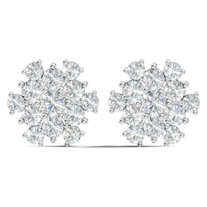 2.28Ct Round Cut Lab Grown Diamond Elegant Vintage Stunning White Colorless Stud Earring For Women's - HIGHCARAT DIAMONDS