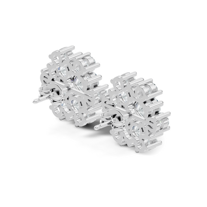 2.28Ct Round Cut Lab Grown Diamond Elegant Vintage Stunning White Colorless Stud Earring For Women's - HIGHCARAT DIAMONDS