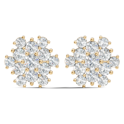 2.28Ct Round Cut Lab Grown Diamond Elegant Vintage Stunning White Colorless Stud Earring For Women's - HIGHCARAT DIAMONDS
