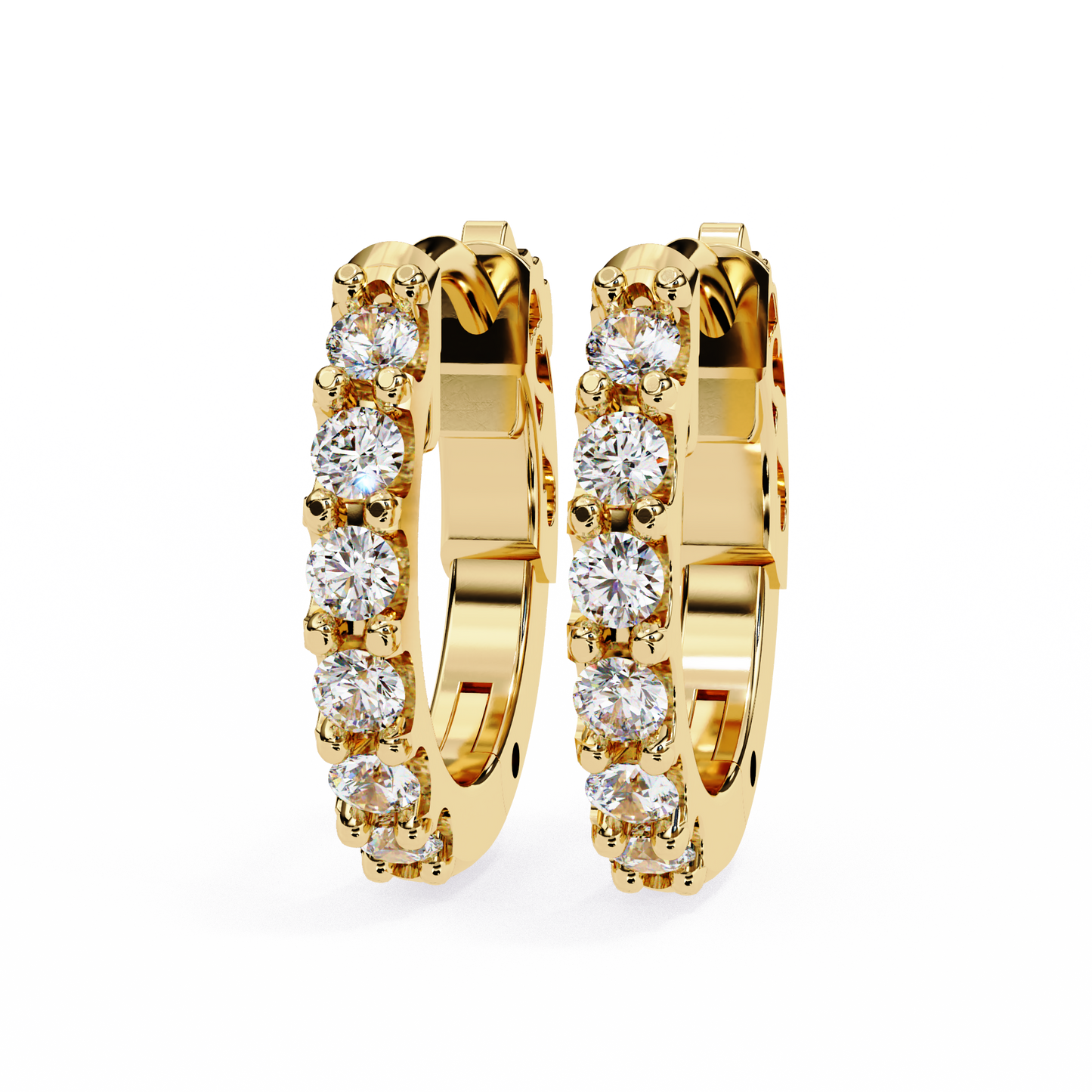 Round Cut Top Grade Diamond Antique Elegant Cluster Art Deco Perfect Hoop Earring Gift For Her - HIGHCARAT DIAMONDS