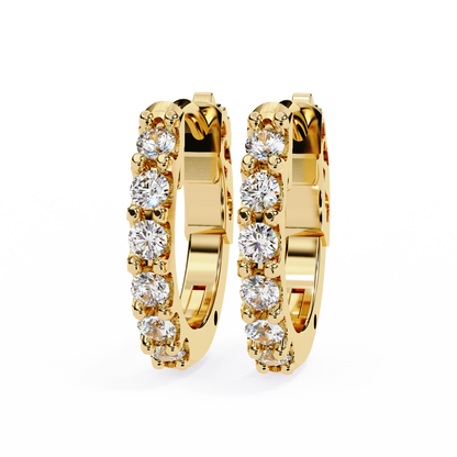 Round Cut Top Grade Diamond Antique Elegant Cluster Art Deco Perfect Hoop Earring Gift For Her - HIGHCARAT DIAMONDS