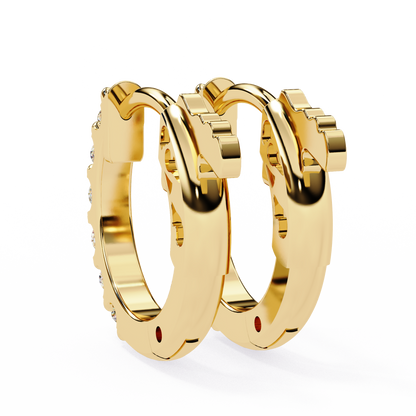 Round Cut Top Grade Diamond Antique Elegant Cluster Art Deco Perfect Hoop Earring Gift For Her - HIGHCARAT DIAMONDS