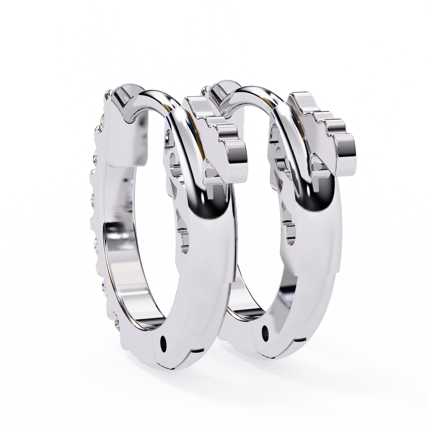 Round Cut Top Grade Diamond Antique Elegant Cluster Art Deco Perfect Hoop Earring Gift For Her - HIGHCARAT DIAMONDS