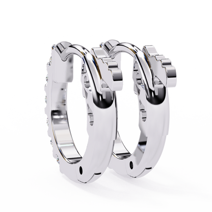 Round Cut Top Grade Diamond Antique Elegant Cluster Art Deco Perfect Hoop Earring Gift For Her - HIGHCARAT DIAMONDS
