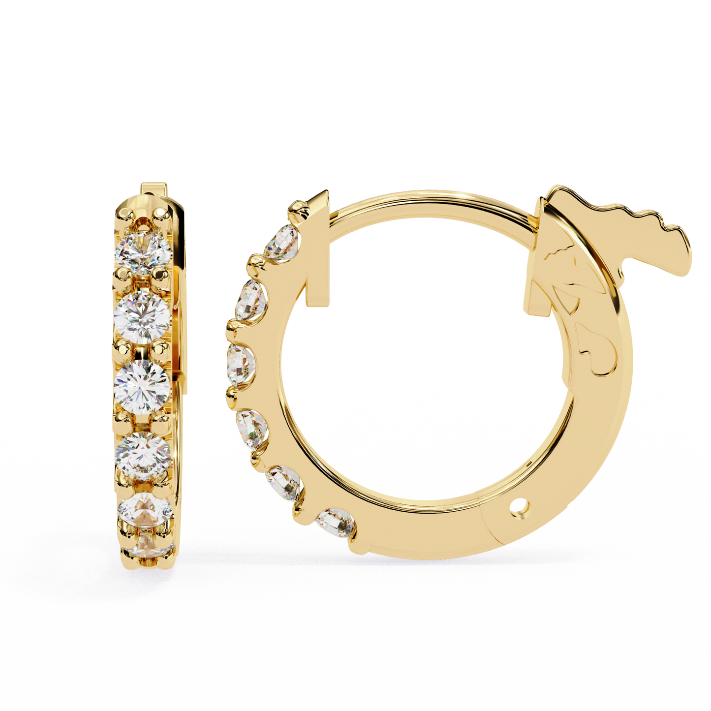 Round Cut Top Grade Diamond Antique Elegant Cluster Art Deco Perfect Hoop Earring Gift For Her - HIGHCARAT DIAMONDS