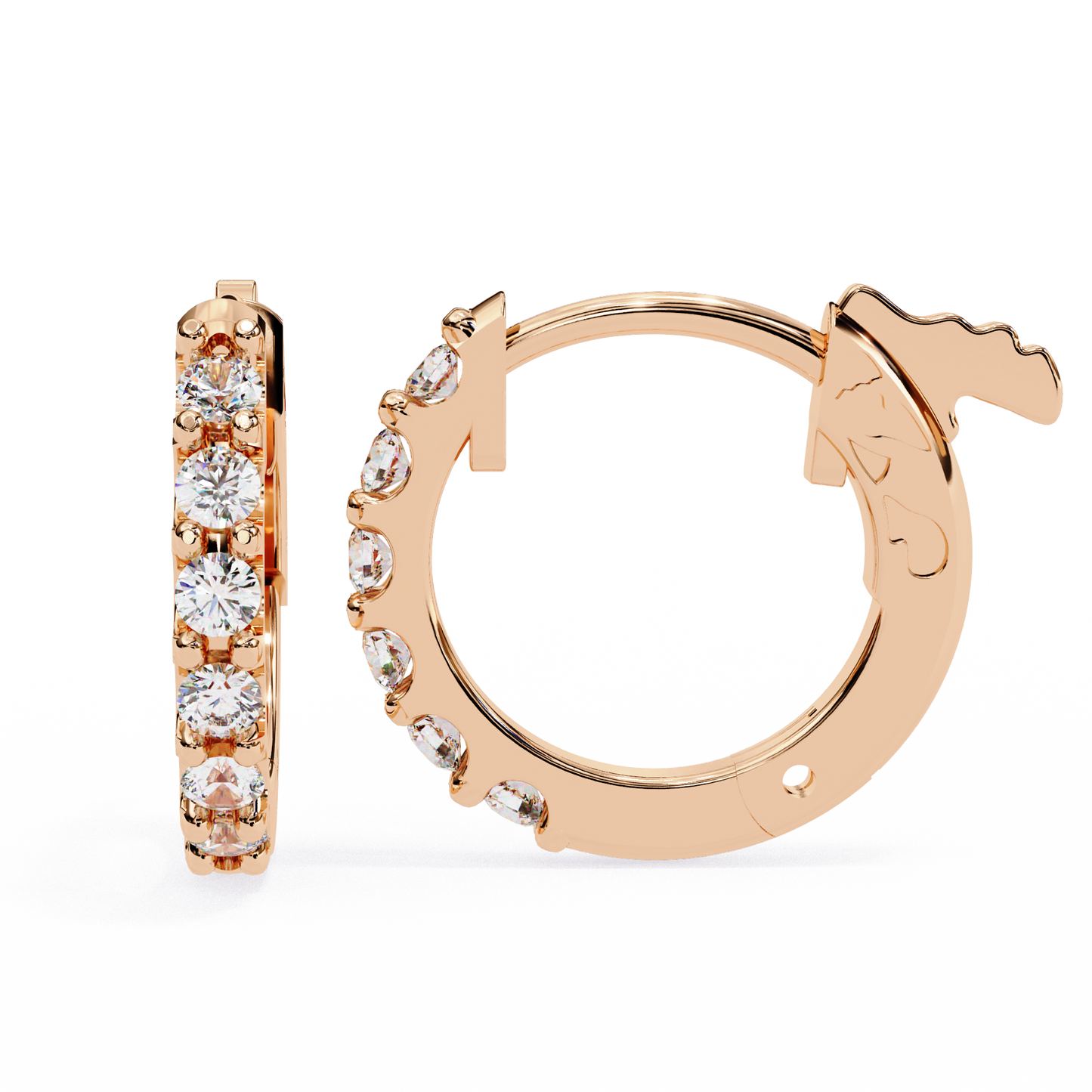 Round Cut Top Grade Diamond Antique Elegant Cluster Art Deco Perfect Hoop Earring Gift For Her - HIGHCARAT DIAMONDS