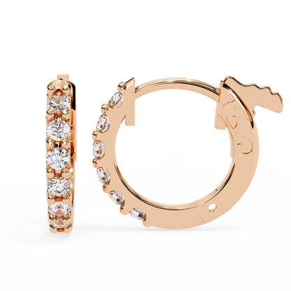 Round Cut Top Grade Diamond Antique Elegant Cluster Art Deco Perfect Hoop Earring Gift For Her - HIGHCARAT DIAMONDS