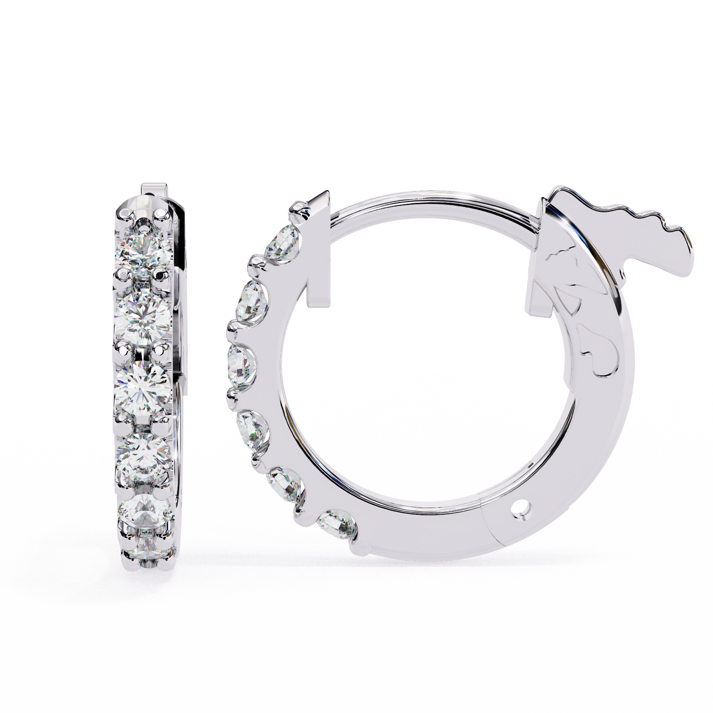 Round Cut Top Grade Diamond Antique Elegant Cluster Art Deco Perfect Hoop Earring Gift For Her - HIGHCARAT DIAMONDS