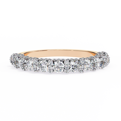 Round Cut Top Grade Diamond Elegance Classic Three Row Dainty Sparkling Proposer Ring For Women's - HIGHCARAT DIAMONDS