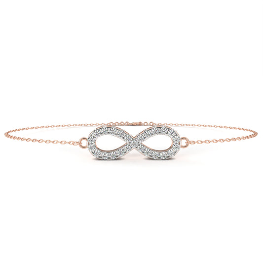 Round Cut Top Grade Diamond Infinity Shape Unique Elegant Classic Perfect Sparkling Dainty Charm Bracelet Gift For Women's - HIGHCARAT DIAMONDS
